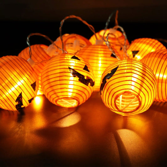 1.2M Halloween String Lights Pumpkin LED Light 10Heads Halloween Party Lights Warm White Halloween Home Decoration