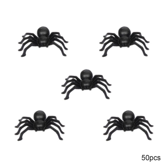 50pcs/set Spider Halloween Decoration Festival Supplies Funny Prank Toys