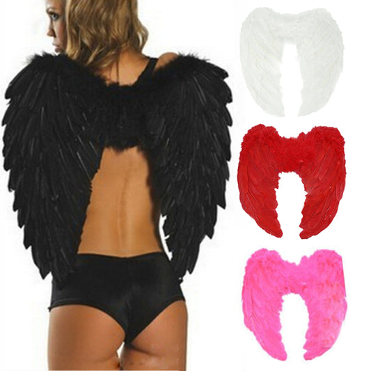 Adult 4 Color Outfit Angel Wing Dress Up Costume Fashion Girls Feather Fairy Pretty Halloween Cosplay Wing Party Supplies