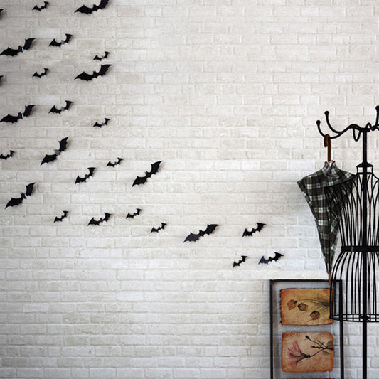 12pcs Halloween Decoration Black 3D DIY PVC Bat Wall Sticker Decal Home Halloween Decoration
